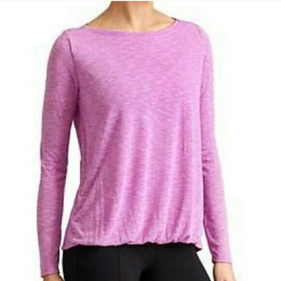 Athleta Long Sleeve Top Shirt Size Extra Small Grey Heathered Suri Bubble‎ - Picture 8 of 8